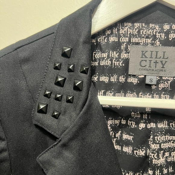 KILL CITY Black Studded Women's Blazer Jacket Size Small - Picture 4 of 11